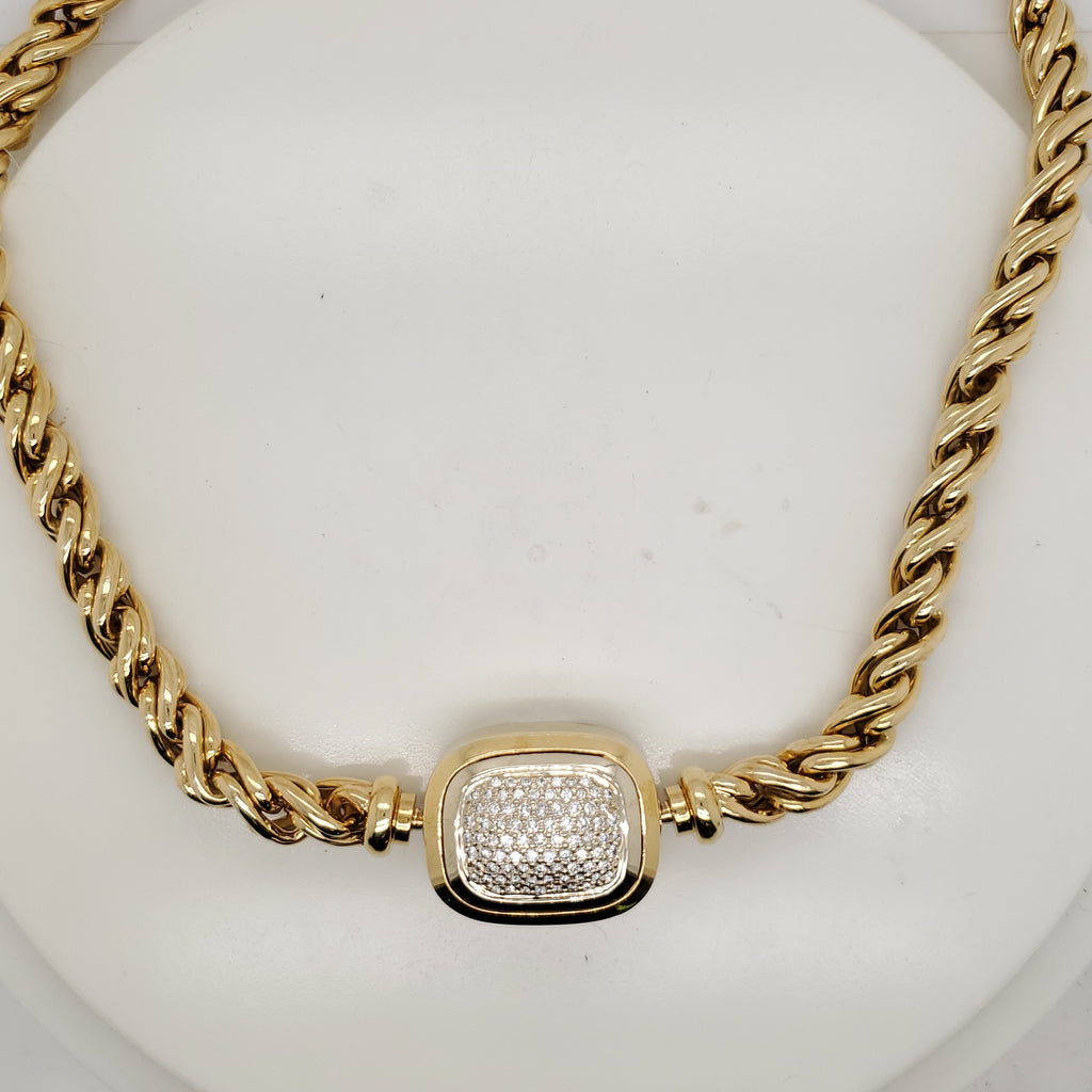 Hammerman Bothers 18kt Yellow Gold and Diamond Choker Necklace
