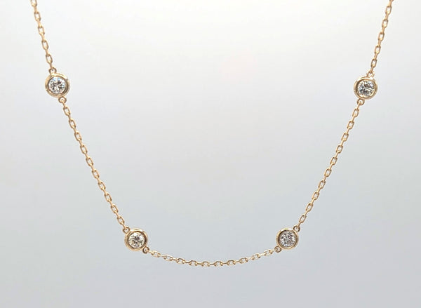 14K Yellow Gold 1.96ctw Diamonds-by-the-Yard Necklace