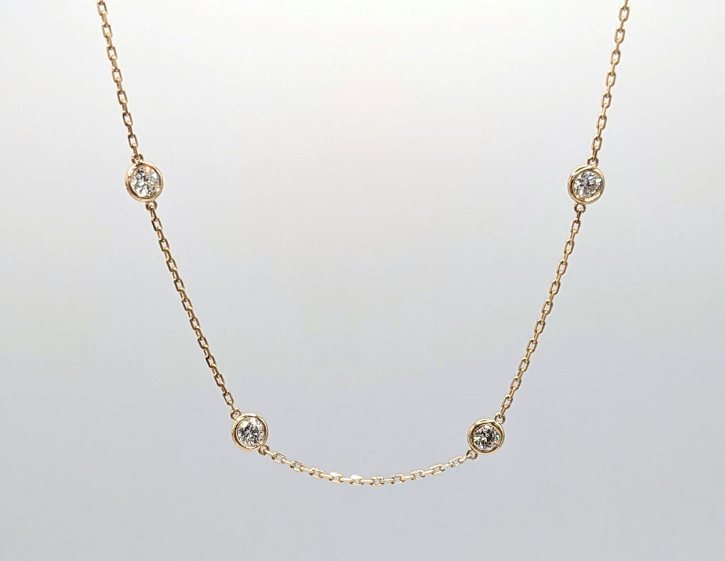 14K Yellow Gold 1.97ctw Diamonds-by-the-Yard Necklace