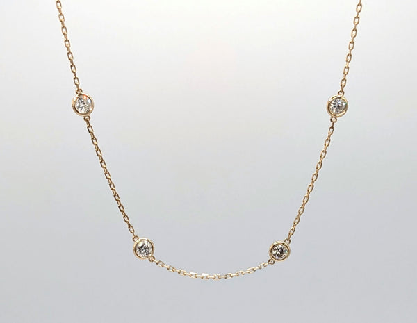 14K Yellow Gold 1.97ctw Diamonds-by-the-Yard Necklace