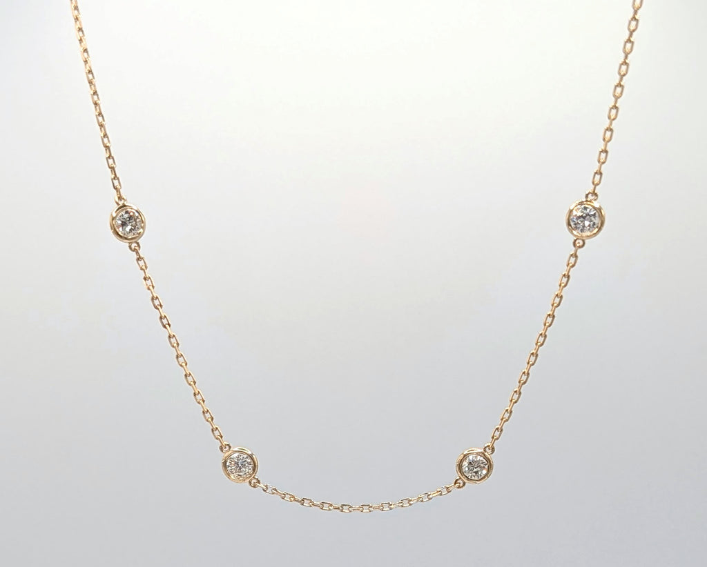 14K Yellow Gold 1.55ctw Diamonds-by-the-Yard Necklace