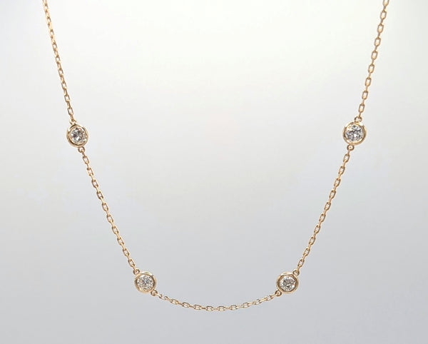 14K Yellow Gold 1.55ctw Diamonds-by-the-Yard Necklace