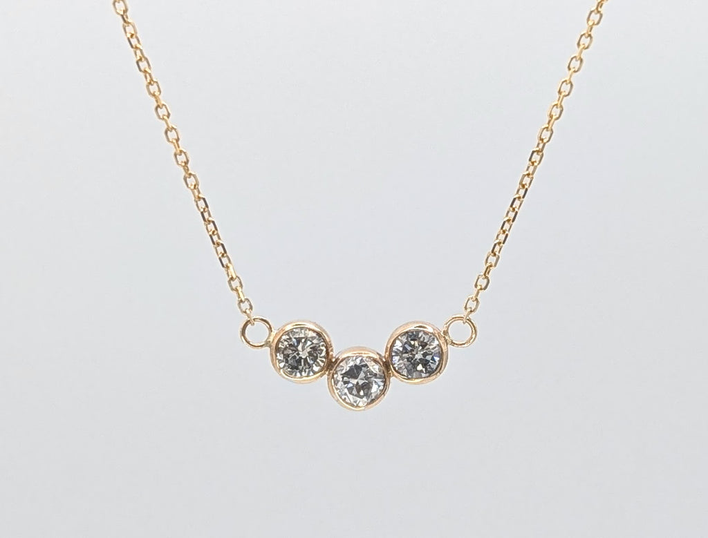 14K Yellow Gold 0.50ctw Old Mine Diamond Necklace