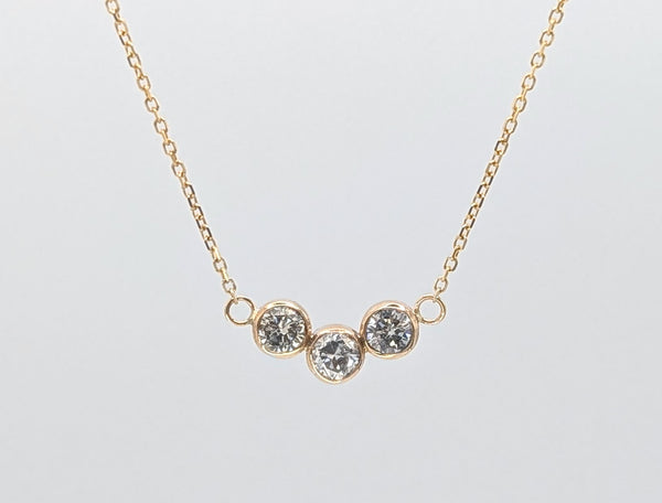 14K Yellow Gold 0.50ctw Old Mine Diamond Necklace