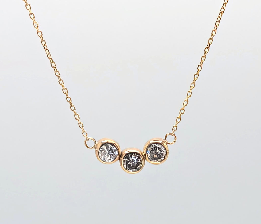 14K Yellow Gold 0.60ctw Old Mine Diamond Necklace