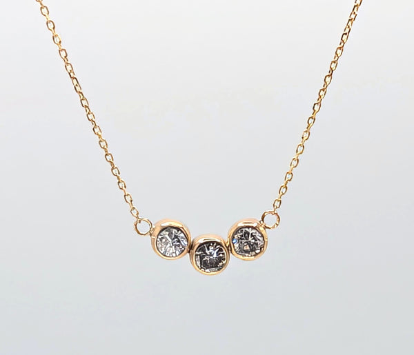 14K Yellow Gold 0.60ctw Old Mine Diamond Necklace