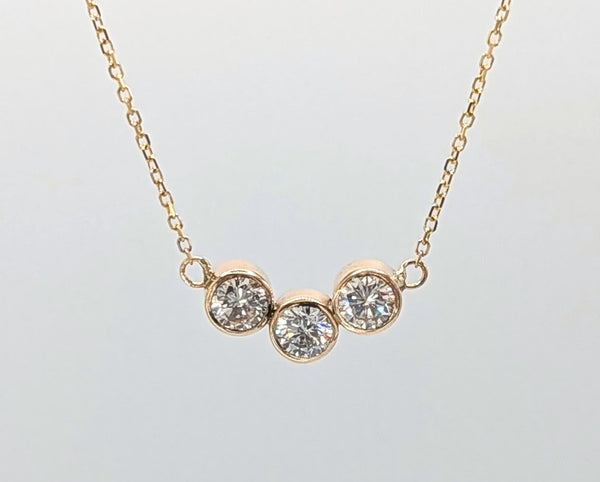 14K Yellow Gold 0.80ctw Old Mine Diamond Necklace