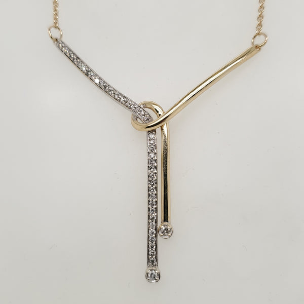 14kt Yellow and White Gold and Diamond Neckalce