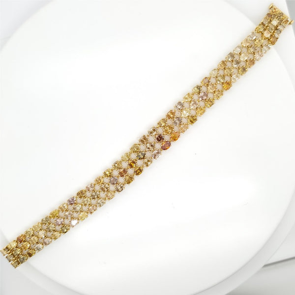 18kt yellow gold multi Fancy Color Diamond Bracelet