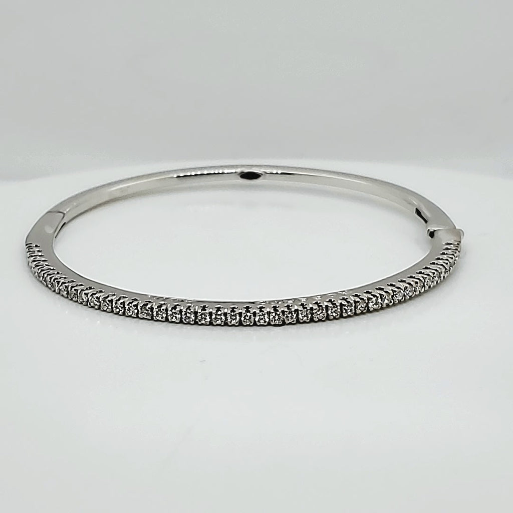 Roberto Coin 18kt White Gold Diamond Bangle Bracelet