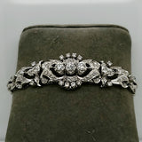 Vintage 1950s 14kt White Gold Diamond Bracelet