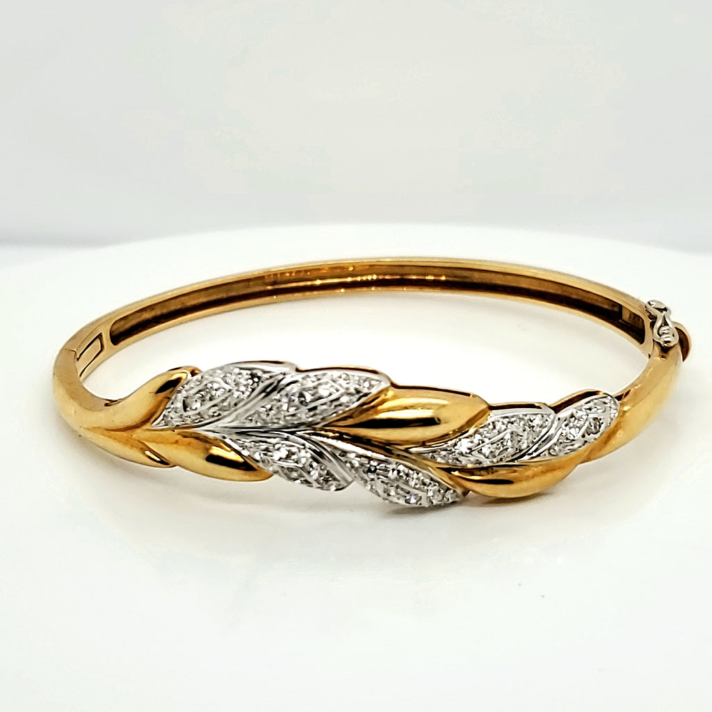 18kt Yellow Gold and Diamond Bangle Bracelet