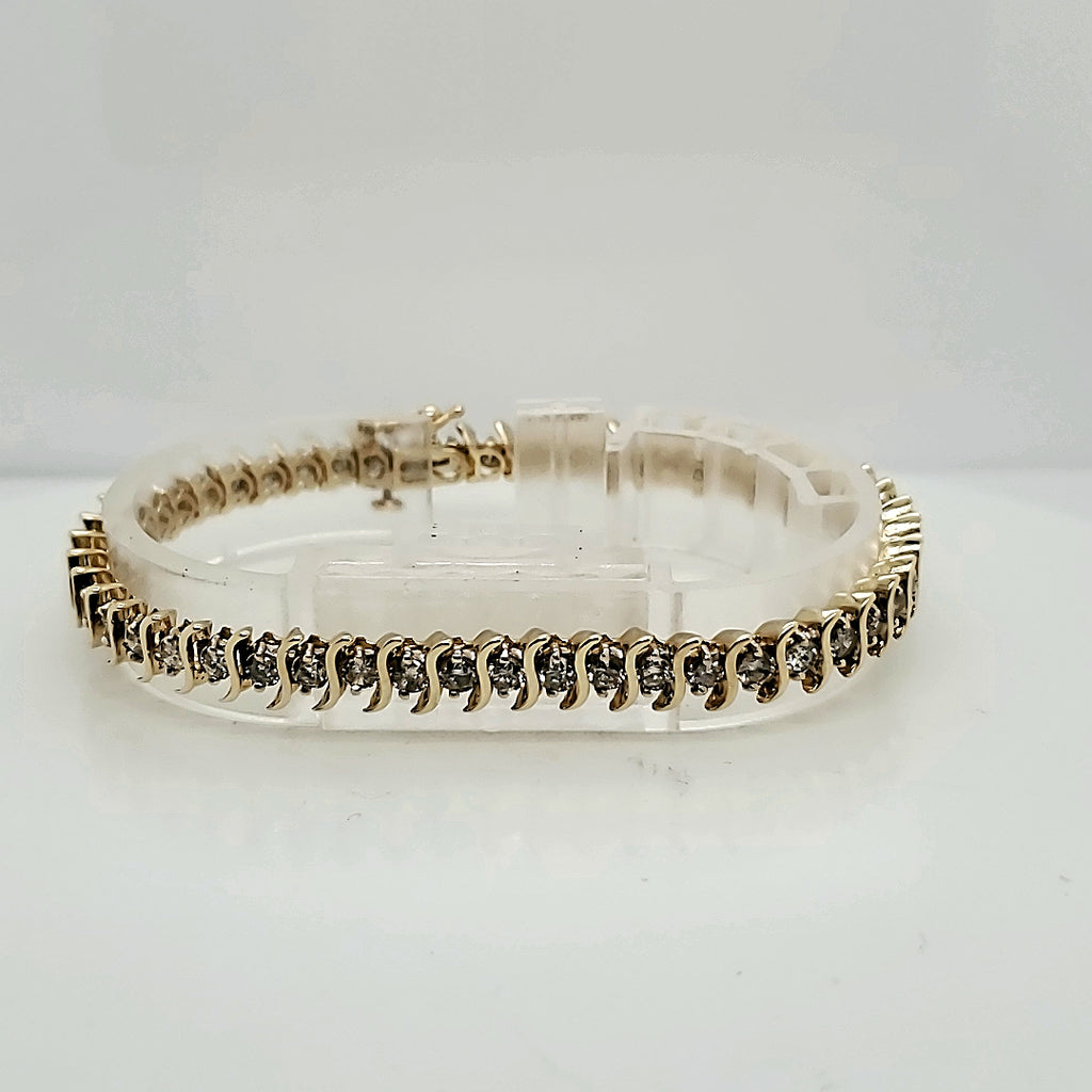 14kt Yellow Gold Diamond Tennis Bracelet