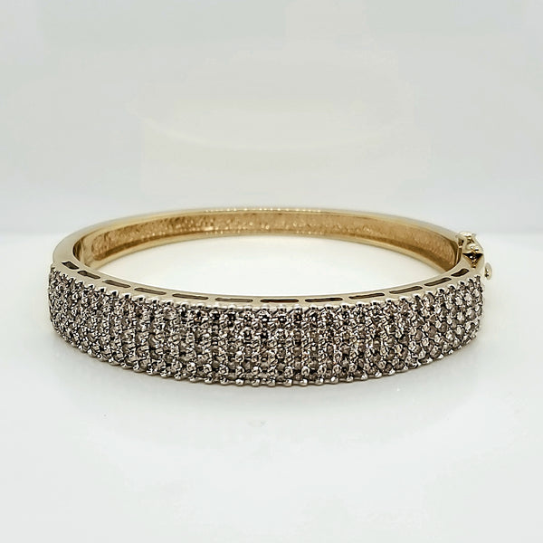 14kt Yellow Gold 3.00 Carat Diamond Bangle Bracelet