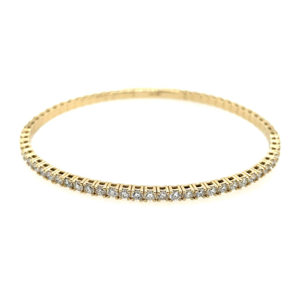 14kt Yellow Gold Flexible Diamond Bangle Bracelet