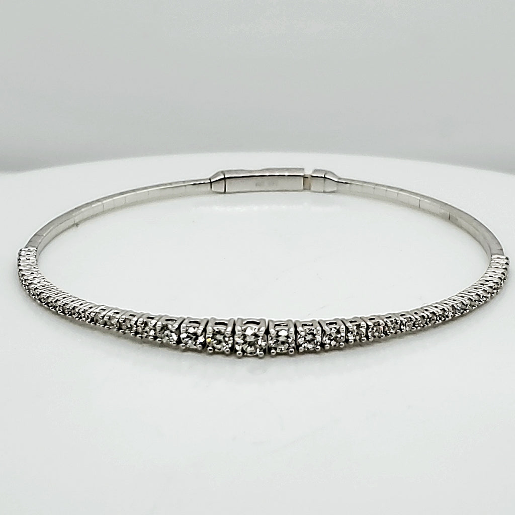 14kt White Gold and Diamond Flex Bangle Bracelet