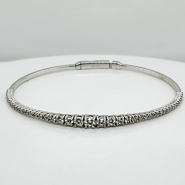 14kt White Gold and Diamond Flex Bangle Bracelet