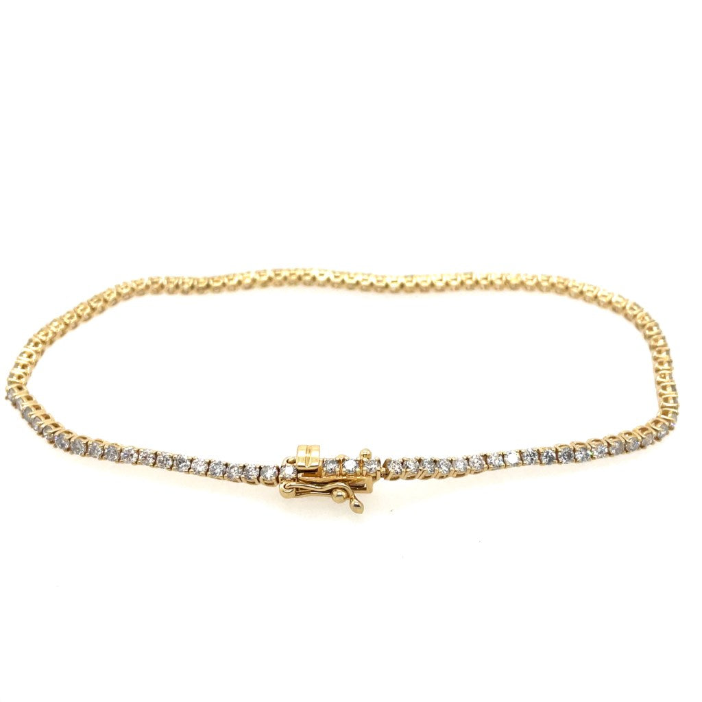 18kt Yellow Gold 2.10Ctw Diamond Tennis Bracelet