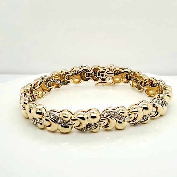 14kt Yellow gold Diamond Link Bracelet