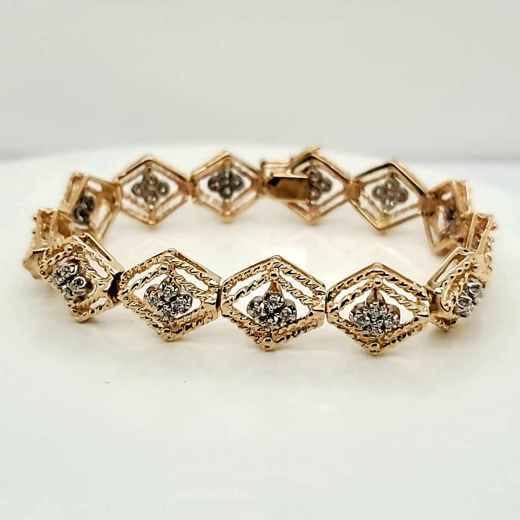 14kt Yellow Gold Diamond Add A Link Bracelet