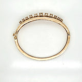 Vintage 14kt Yellow Gold Black Enamel and Diamond Bangle Bracelet