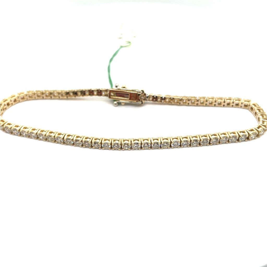 14kt Yellow Gold 3.90 Ctw Diamond Tennis Bracelet