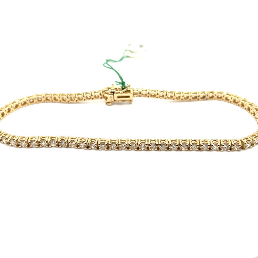 14kt Yellow Gold 3.00 Ctw Diamond Tennis Bracelet