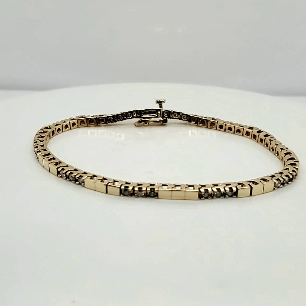 14kt Yellow Gold 1.00 Carat Total Weigh Diamond Bracelet