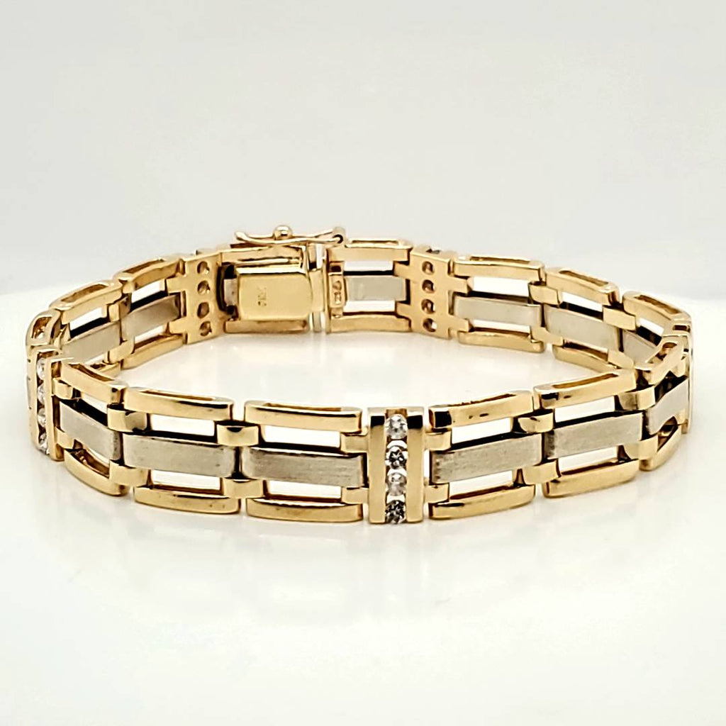 14kt Yellow and White Gold Diamond Bracelet