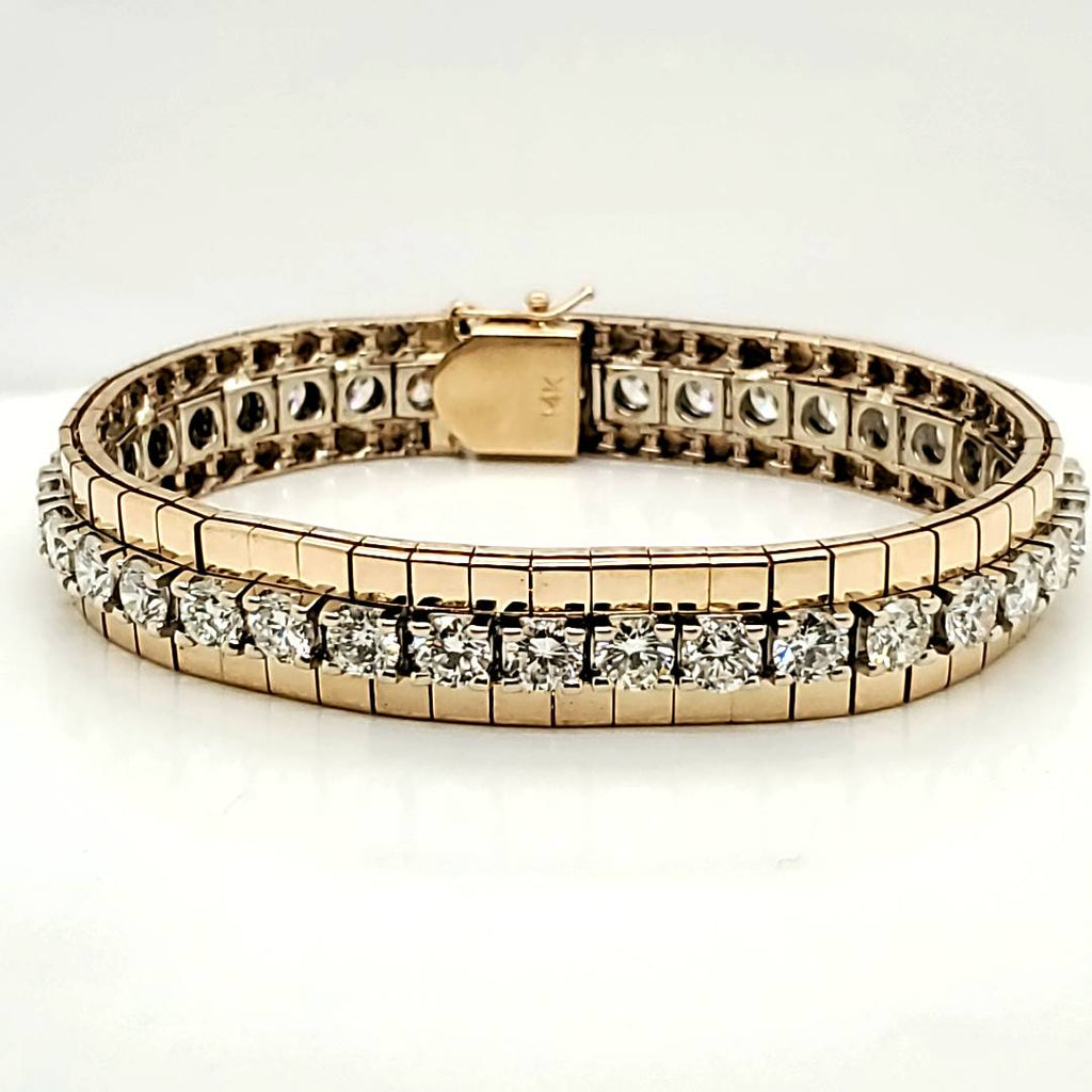 14kt Yellow and White Gold 10.50 Carat Diamond Bracelet