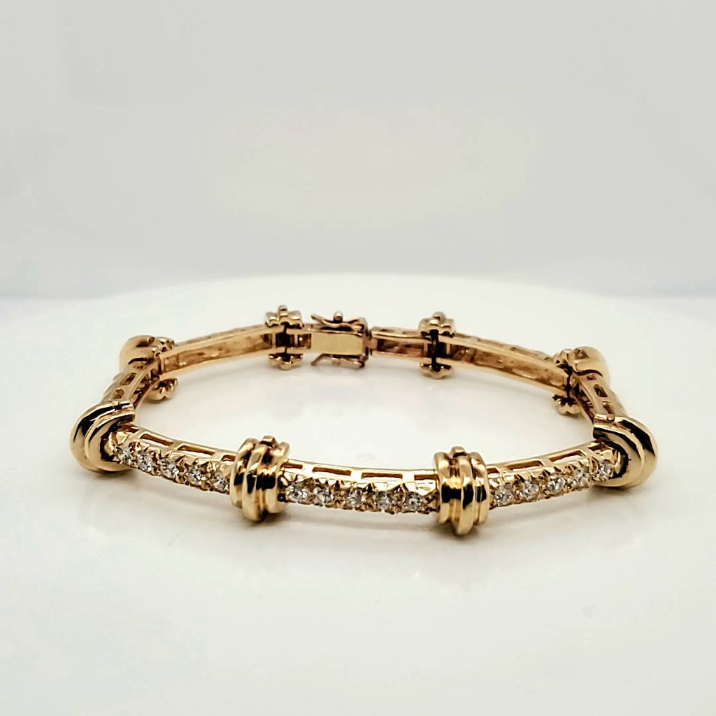 14kt Yellow Gold Diamond Bracelet