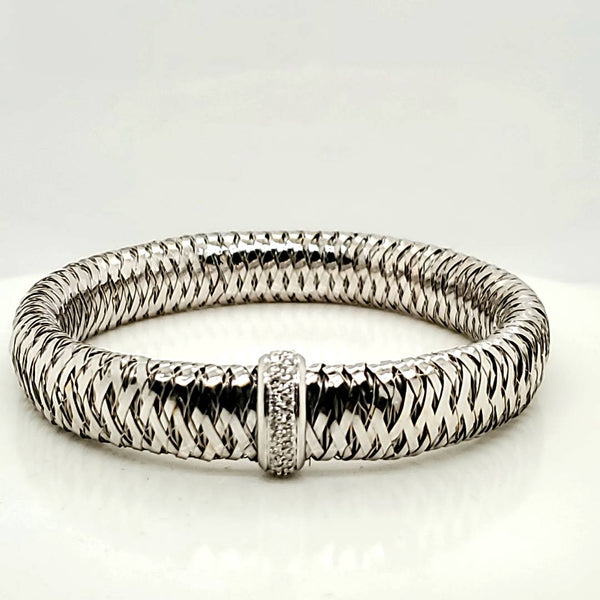 Roberto Coin 18Kt White Gold And  Diamond Bracelet.