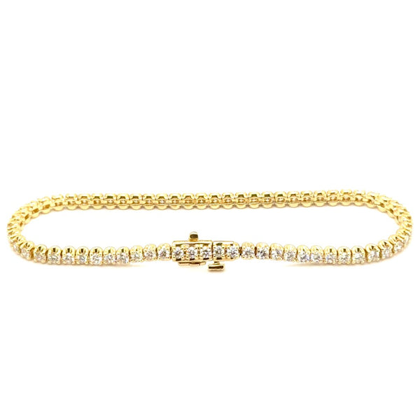 14kt Yellow Gold 7 Inch Straight Line 2.98Ctw Diamond Tennis Bracelet