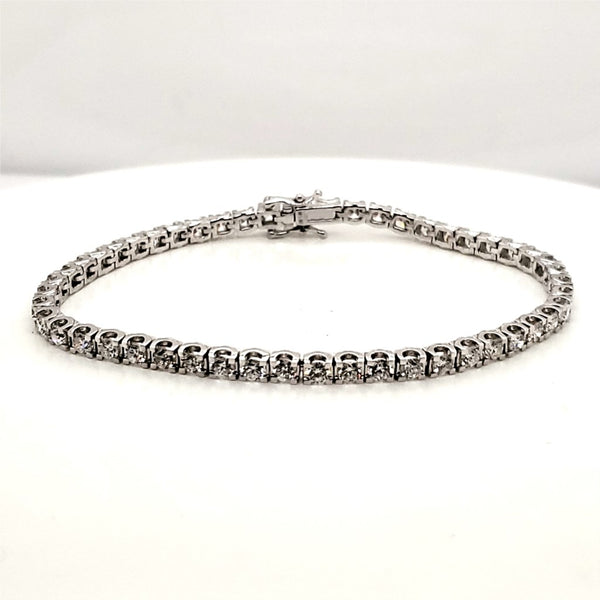 14kt White Gold 4.10 Carat Diamond Tennis Bracelet