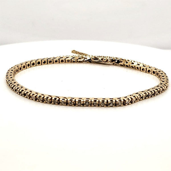 14Kt Yellow Gold And Diamond 2.40Carat Tennis Bracelet