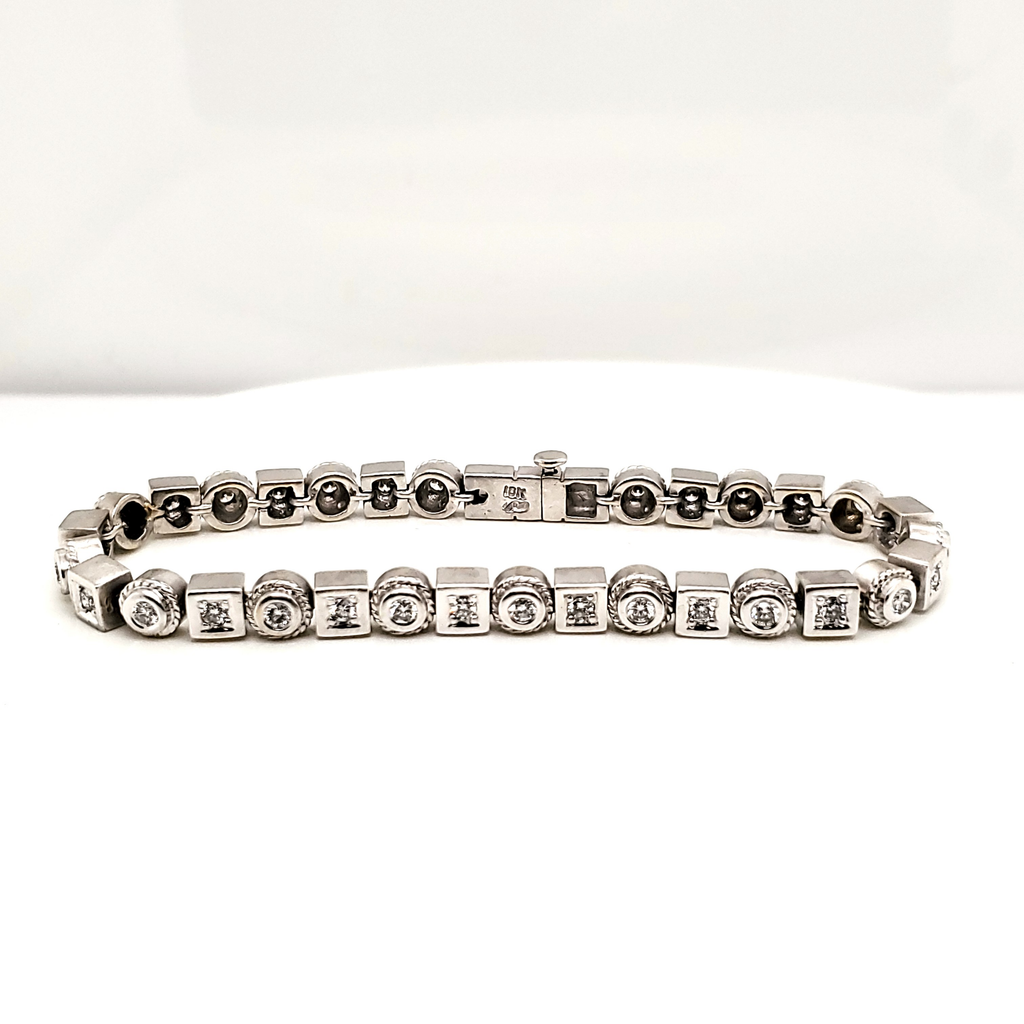 18kt White Gold 2.00 Carat Total Weight Diamond Bracelet