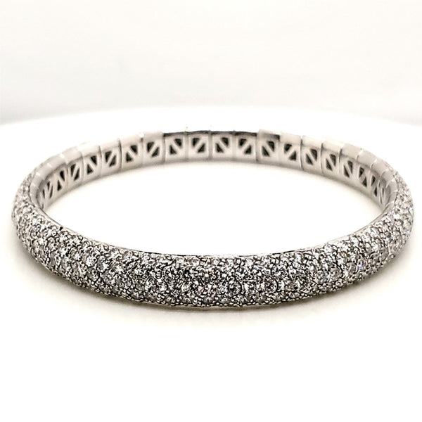 18kt White Gold Pave Diamond Bangle Bracelet