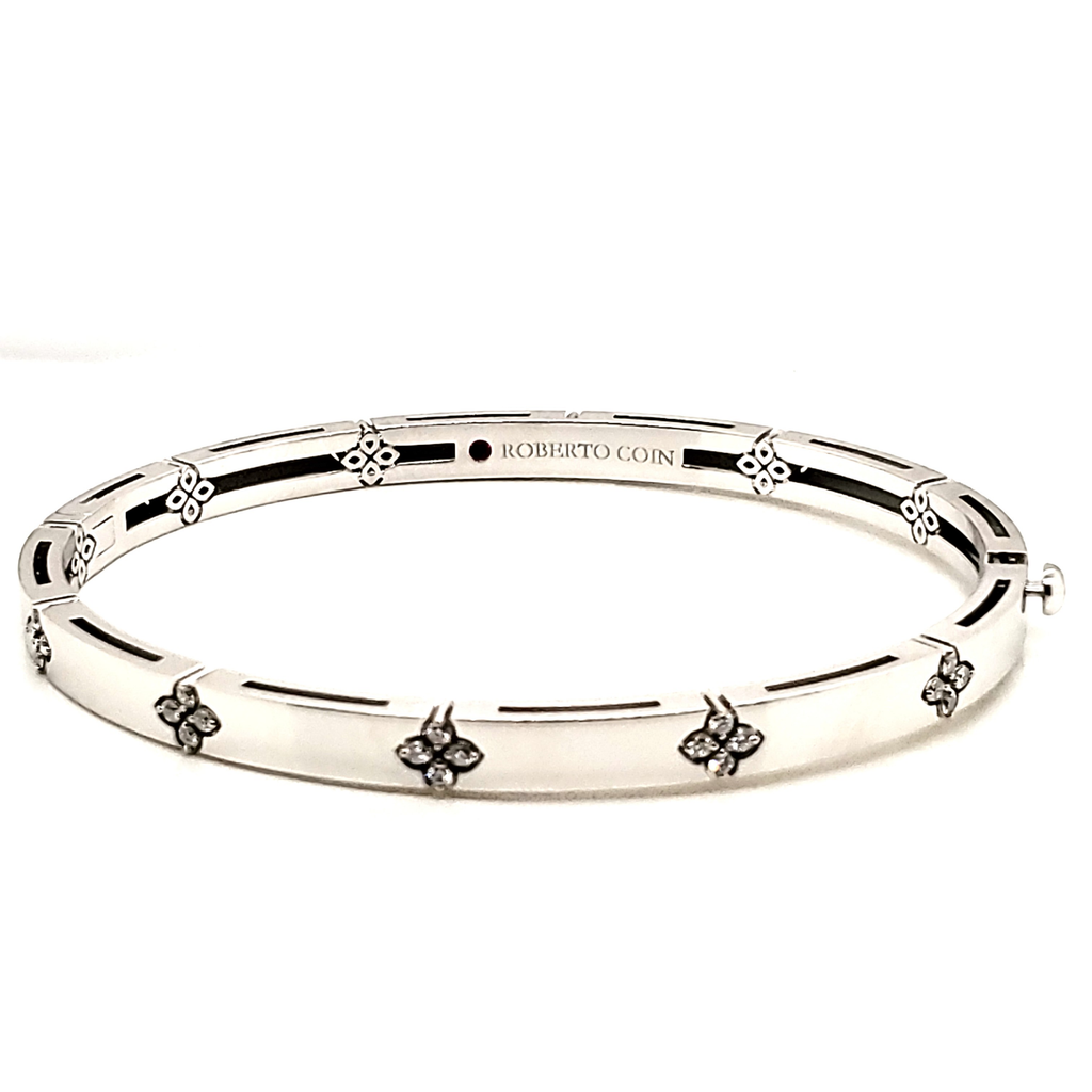 Roberto Coin 18kt White Gold Love In Verona Diamond Bangle Bracelet