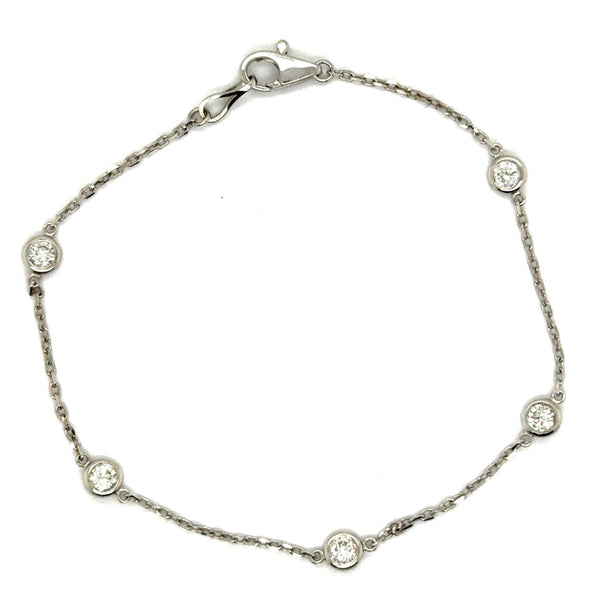 14kt White Gold Diamonds By The Yard Bracelet 7""