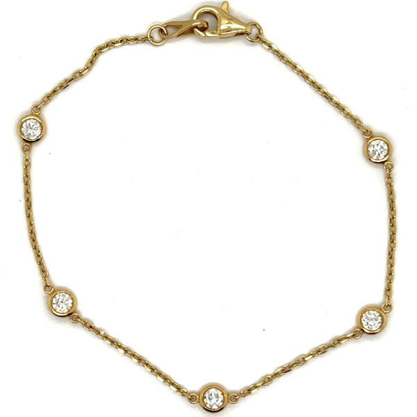 14kt Yellow Gold Diamonds By The Yard Bracelet 7""