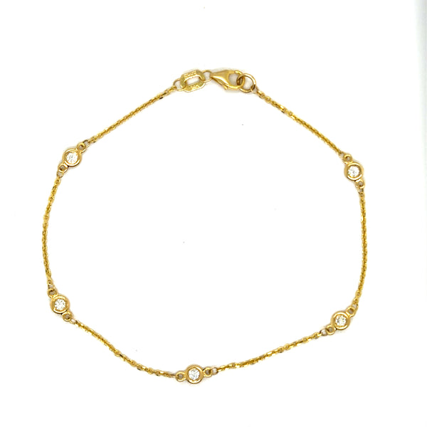 14kt Yellow Gold Diamonds By The Yard Bracelet 7.5""