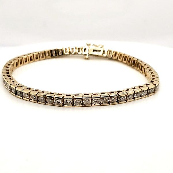 14Kt Yellow Gold 4.00 Carat Diamond Tennis Bracelet