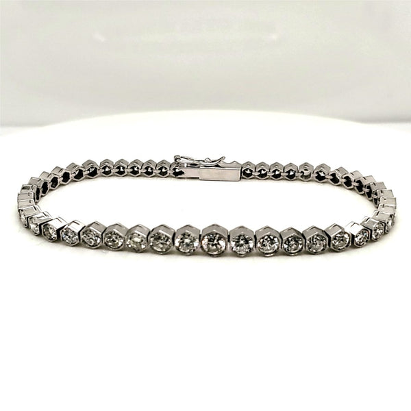 Platinum 6.05 Carat Total Weight Diamond Line Bracelet