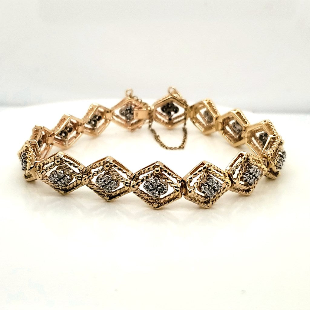 14kt Yellow Gold Diamond Add A Link Bracelet