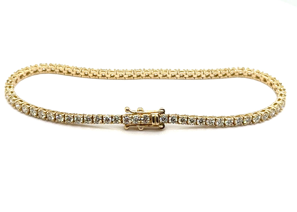 14kt Yellow Gold 4-Prong Diamond Tennis Bracelet