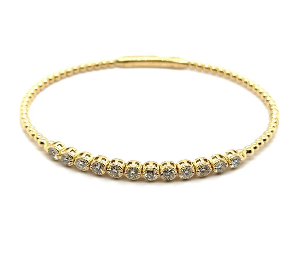 14Kt Yellow Gold 1.00Ctw Flexible Bangle Bracelet