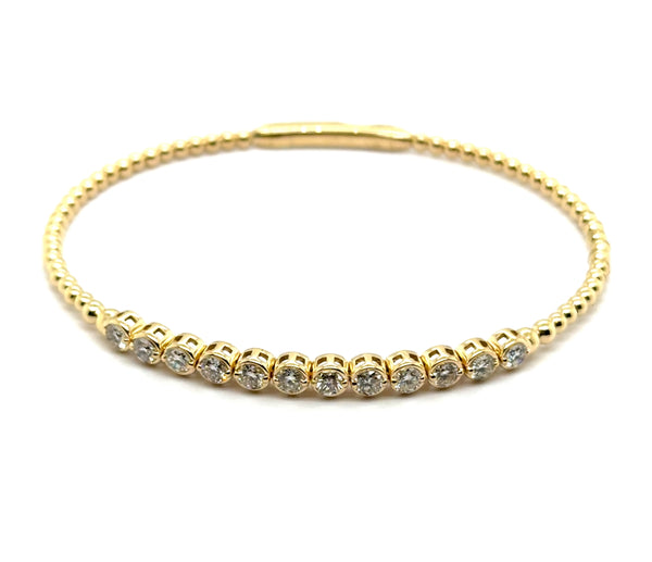 14Kt Yellow Gold 1.00Ctw Flexible Bangle Bracelet