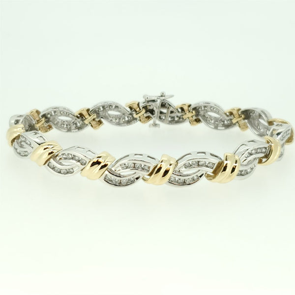 14kt white and yellow gold diamond bracelet