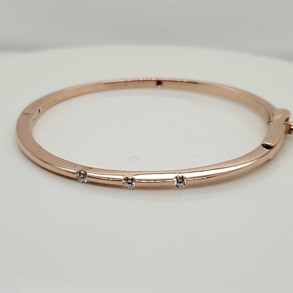 Roberto Coin 18kt Rose Gold and Diamond Bangle Bracelet