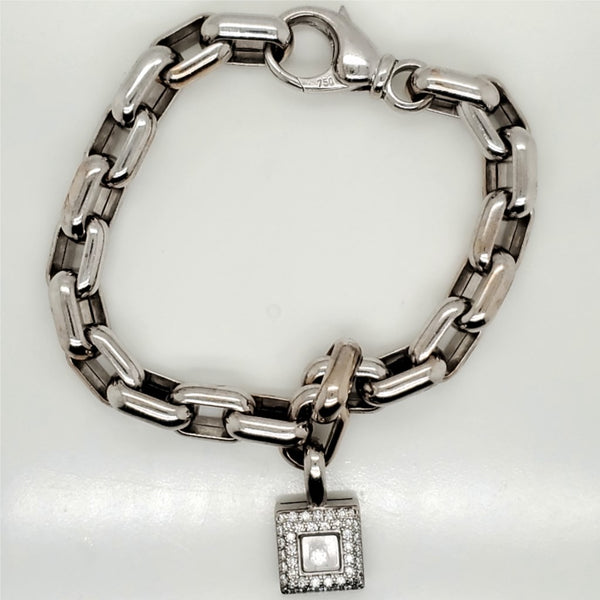 Pre-Owned Chopard 18Kt White Gold Diamond Charm Bracelet